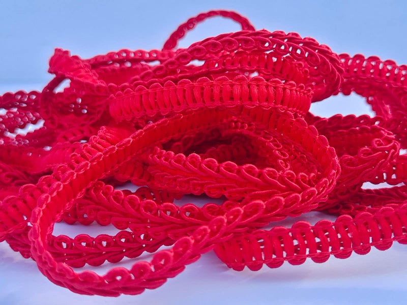 MONIDOOR 3/8 Inch Gimp Braid Trim 50 Yards for Upholstery Costume DIY Crafts (1313 Red) - Image 2